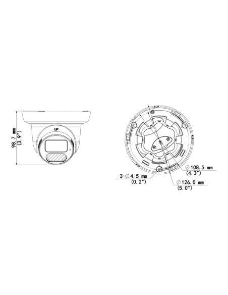 Uniview IPC3618SS-ADF28K-I1-BK dimension drawing