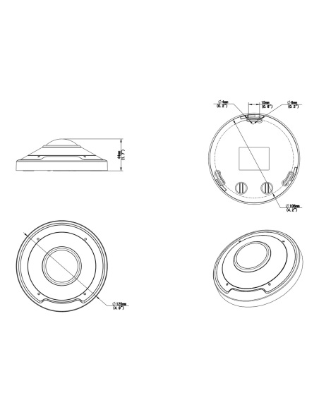 Uniview IPC815SB-ADF14K-I0 5MP fisheye camera, dimension drawing