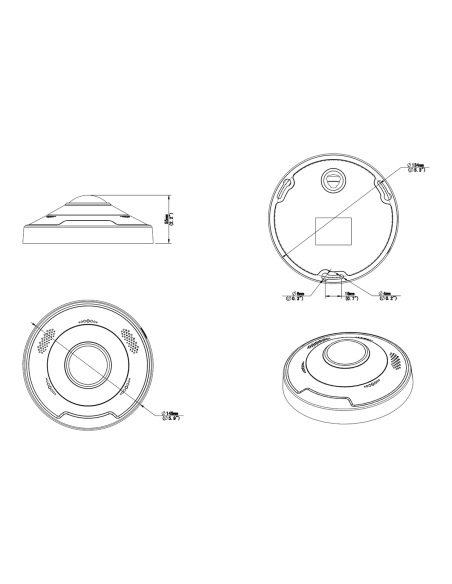 Uniview IPC86CEB-AF18KC-I0 12MP 360° fisheye camera, dimension drawing