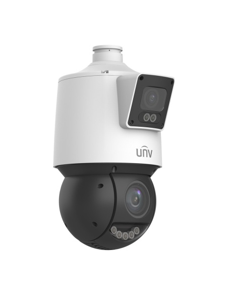 Uniview IPC94144SFW-X25-F40C MultiView 4MP fixed and 25x PTZ camera, side view