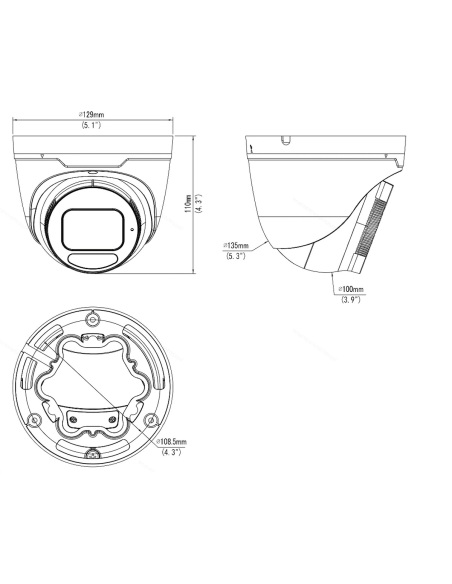 Uniview IPC3636SE-ADF28K-WP-I1 dimension drawing