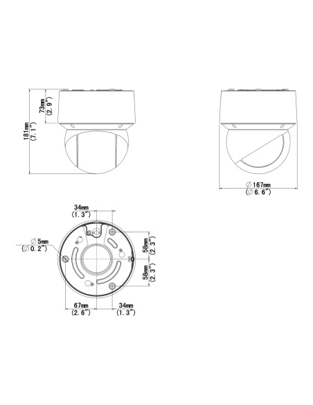 Uniview IPC6434LR-X16-VG1 4MP 16x PTZ camera, dimension drawing