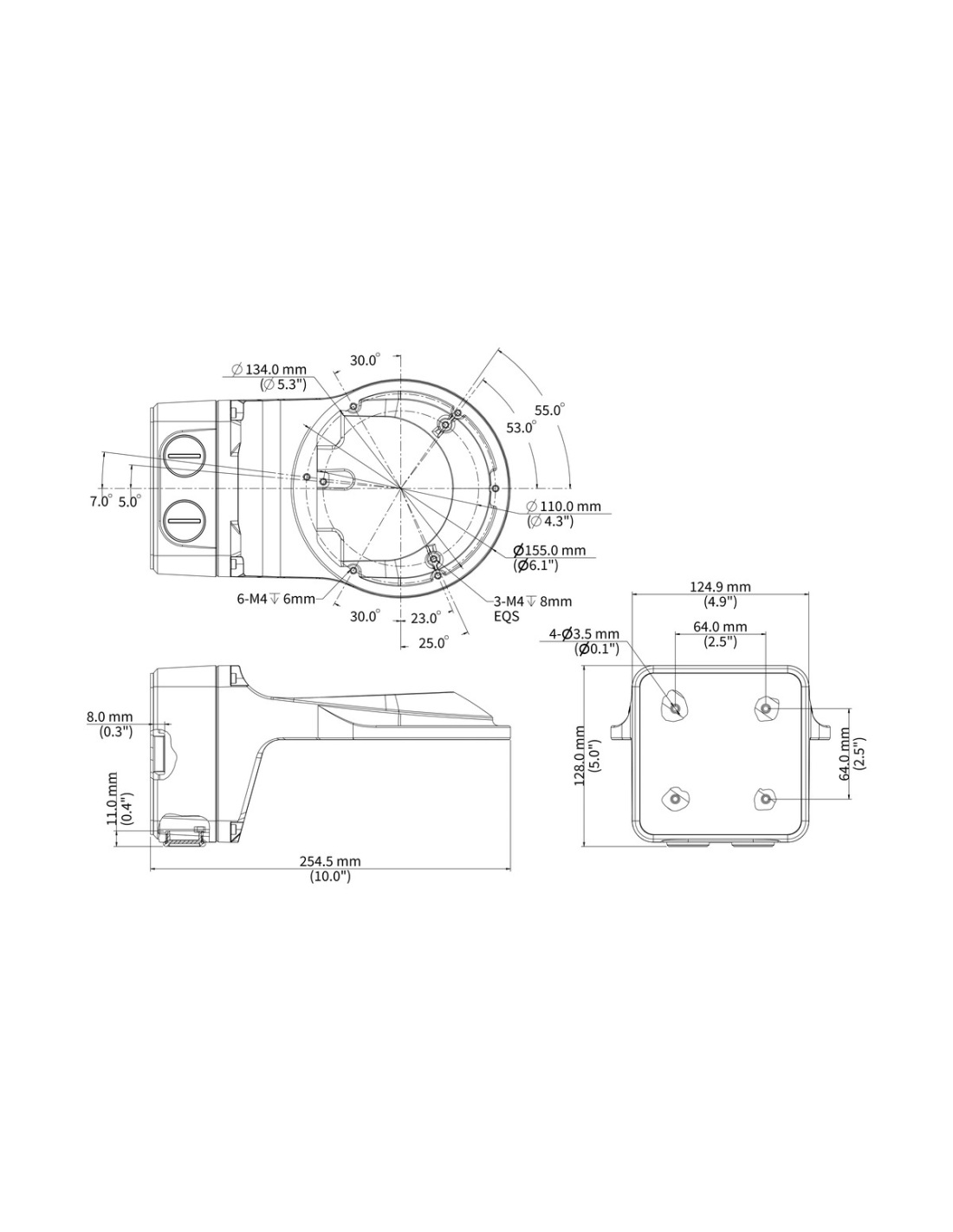 Uniview TR-JB07/WM04-B-IN-V2 dimension drawing