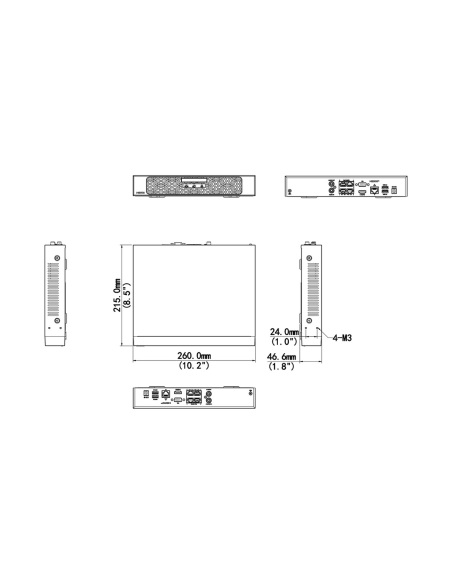 Uniview NVR501-08B-P8-IQ dimensions