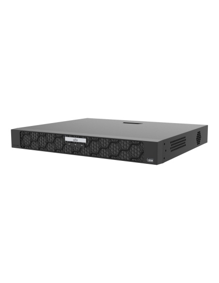 Uniview 16-Channel 4K PoE NVR, 16 PoE Ports, 16MP Recording, 2 HDD Bays, RAID 1 - NVR502-16B-P16-IQ