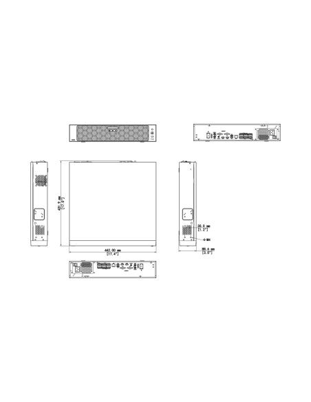 Uniview NVR508-64E-IQ dimensions