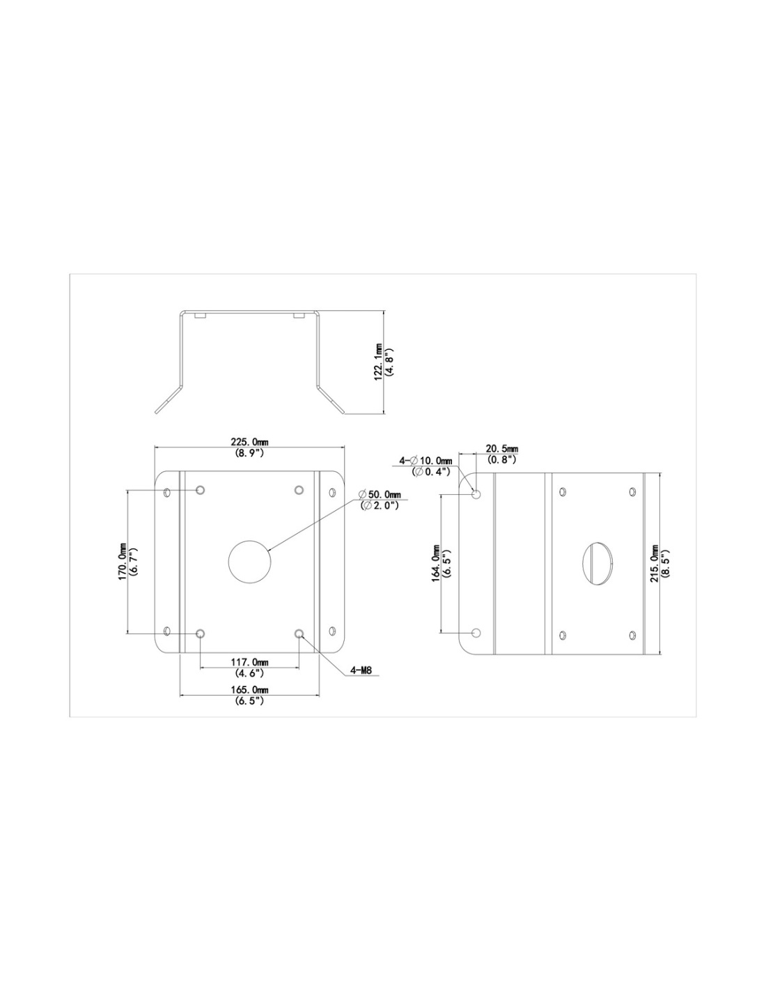 Uniview TR-UC08-A-IN dimension drawing