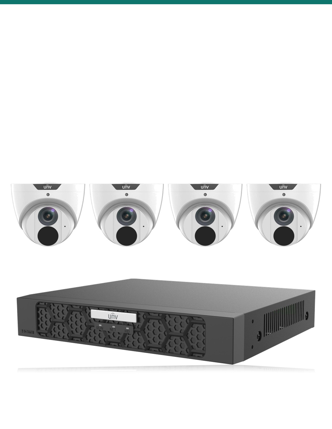 Uniview kit UV-K404-E8W: recorder and cameras included