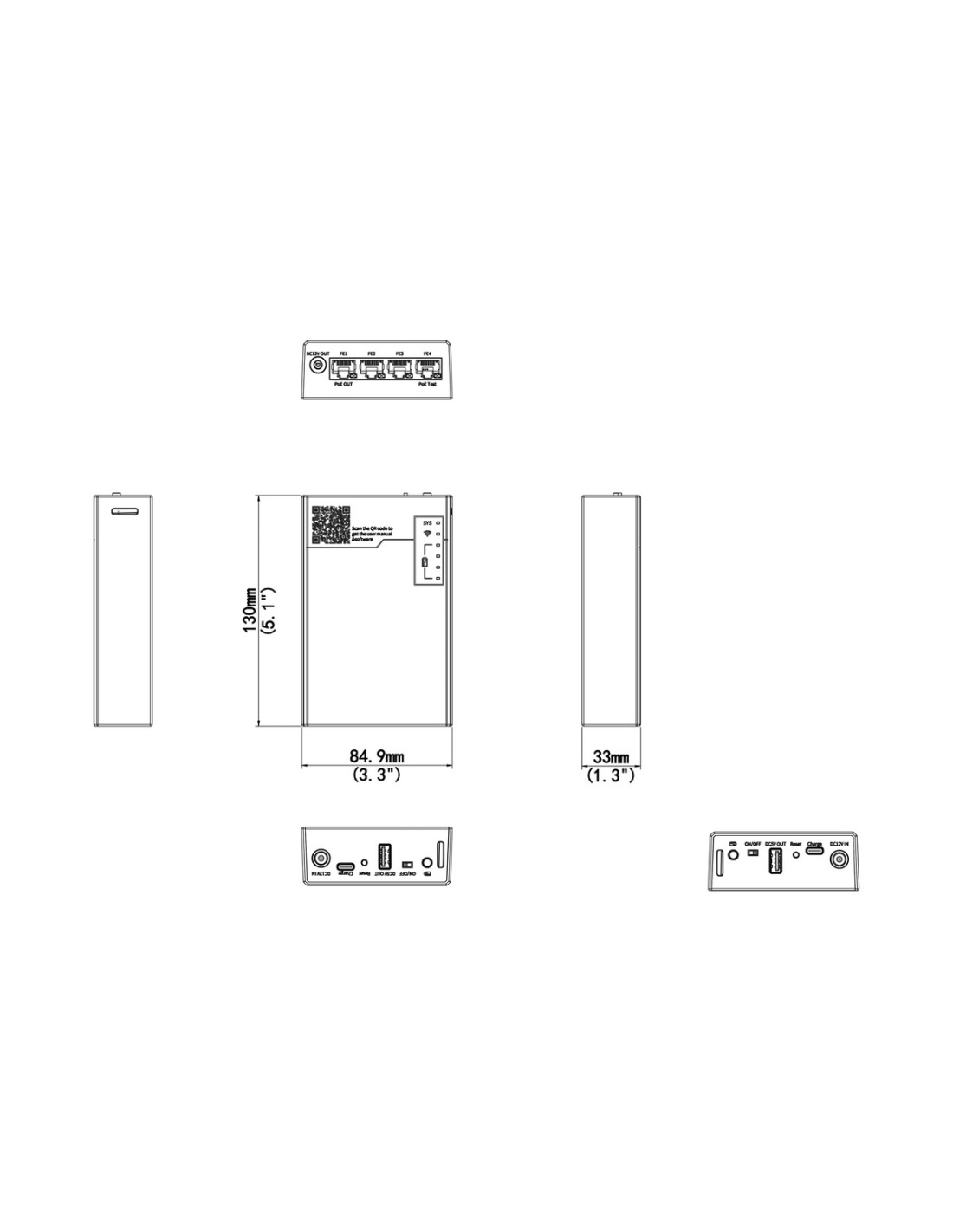 Uniview GCB01-B7 dimensions