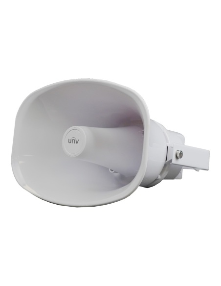 Uniview 30W Outdoor Horn IP Speaker, PoE, Two-Way Audio, 130dB, IP66, NVR Alarm Broadcast - IPS302030-S