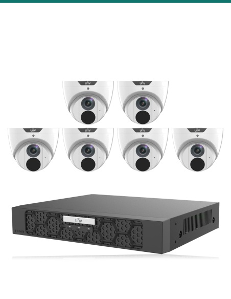 Uniview Family Home 4K Kit — 6× IPC3618LE Easy Turret + 8CH NVR501-08B-P8-IQ