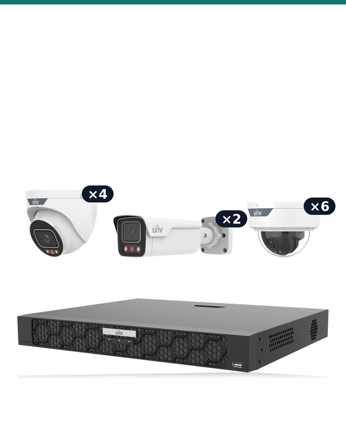 Uniview kit UV-K1612-PRO: recorder and cameras included