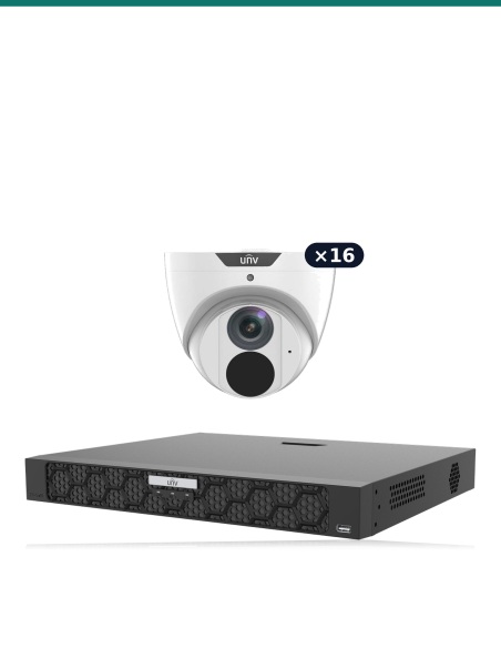 Uniview Site Wide 4K Kit — 16× IPC3618LE Easy Turret + 16CH NVR502-16B-P16-IQ