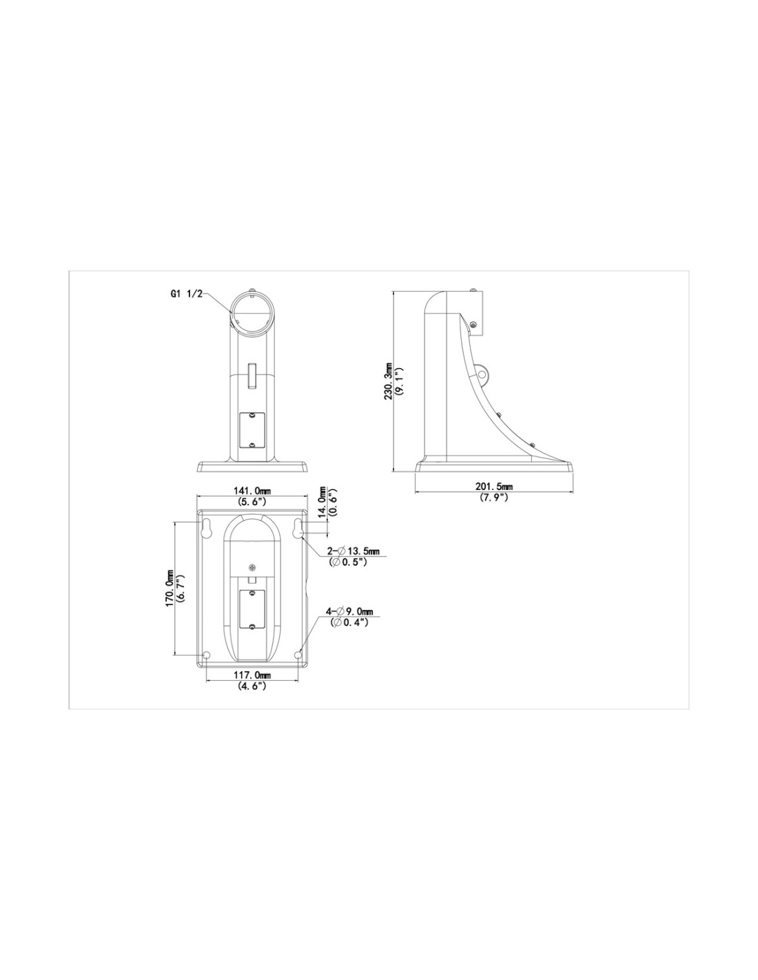 Uniview TR-WE45-IN dimension drawing