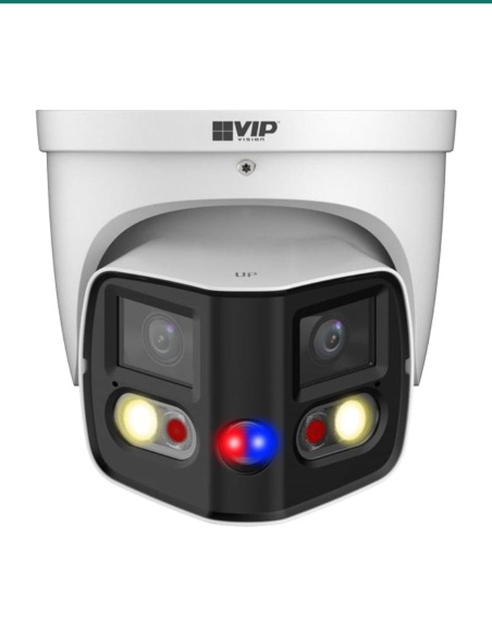 VSIPP-8DD-ID3 front: two lenses, warm white spotlights and red and blue strobe