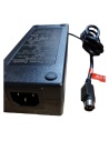 Round 4-pin 48V plug and mains inlet close-up