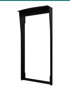 Akuvox S535 black in-wall rain cover — three-quarter view