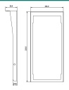 Akuvox S535 in-wall rain cover — side and front dimension drawing (mm)