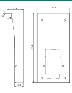 Akuvox S535 black on-wall rain cover — three-quarter view 2