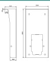 Akuvox S535 on-wall rain cover — side and front dimension drawing (mm)