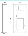 Akuvox S535 thick on-wall mounting box — side and front dimension drawing (mm)