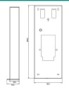 Akuvox S535 thick on-wall mounting box for modules — side and front dimension drawing (mm)