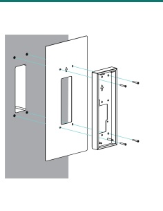 Akuvox S532 silver on-wall cover plate — three-quarter view 2
