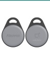 Akuvox KF01 grey key fob — front and back