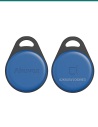 Akuvox KF03 blue key fob — front and back