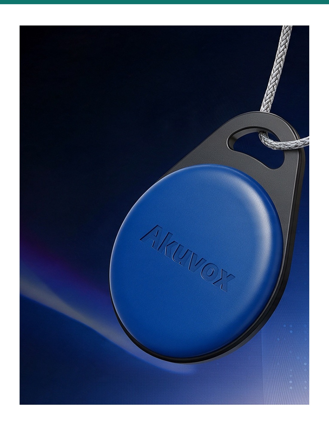Akuvox KF03 key fob on a cord