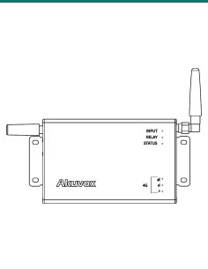 Akuvox WR01-L web relay — 4G antenna, SIM card slot and relay terminals 2
