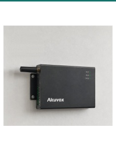 Akuvox WR01 web relay controller — front three-quarter view with Ethernet and terminal block 2