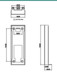 Akuvox A08S black on-wall mounting box — right three-quarter view 2