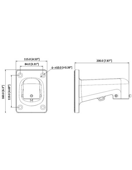 Right Angle Wall Mount Dome Bracket - VSBKTB305WVSBKTB305W