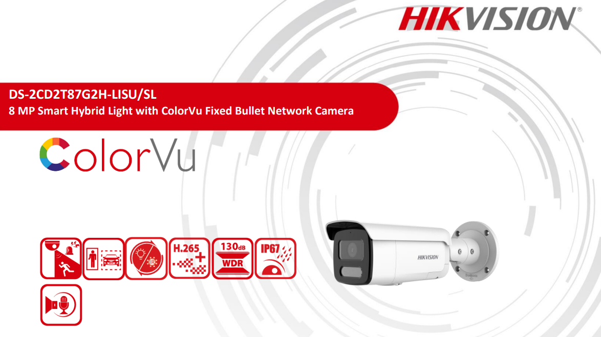 8 MP Smart Hybrid Light with ColorVu Fixed Bullet Network Camer