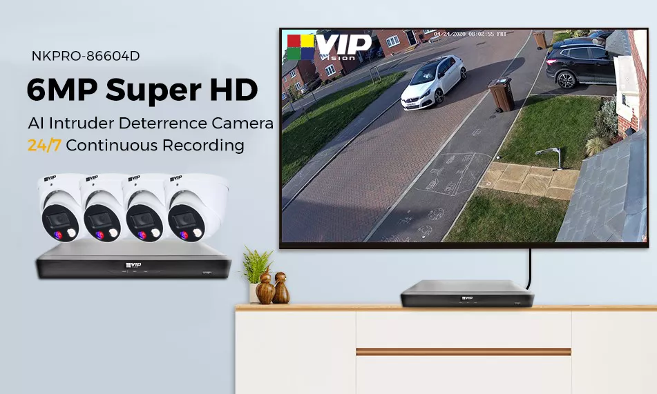 VIP Vision NKPRO-86604D 6MP V6600 AI NVR kit with colour dome cameras