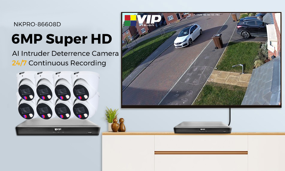 VIP-Vision-6MP-6600-Series-8Ch-AI-IP-NVR-2TB-HDD-Colour-Night-Vision-8x-SMD+-Dome-Cameras-8x8-NKPRO-86608D-Advanced-Surveillance-Solution