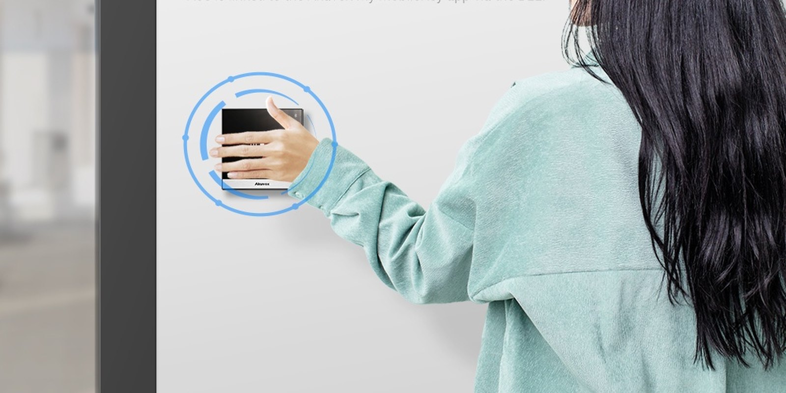 Hand waving at an Akuvox A03S Bluetooth access terminal