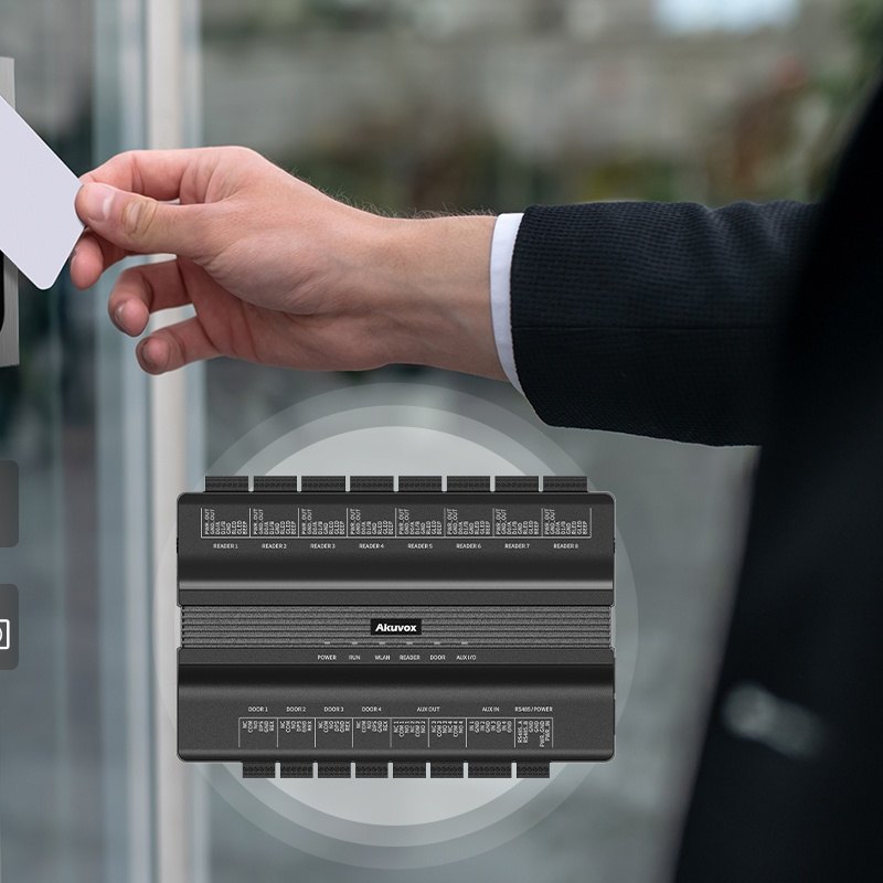 Card presented to an Akuvox reader connected to an A095S controller
