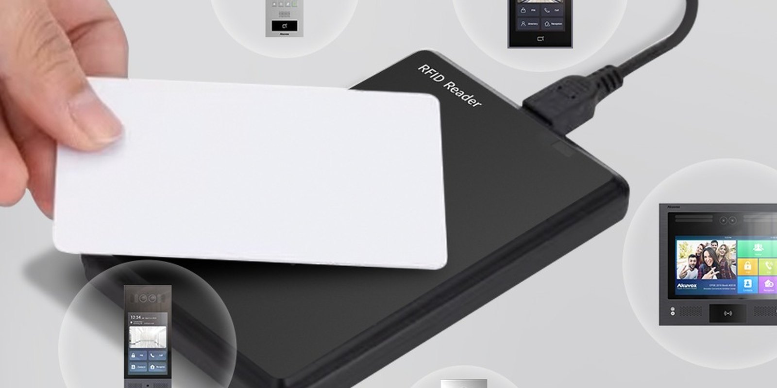 Card placed on the Akuvox ACR-CID01 desktop reader
