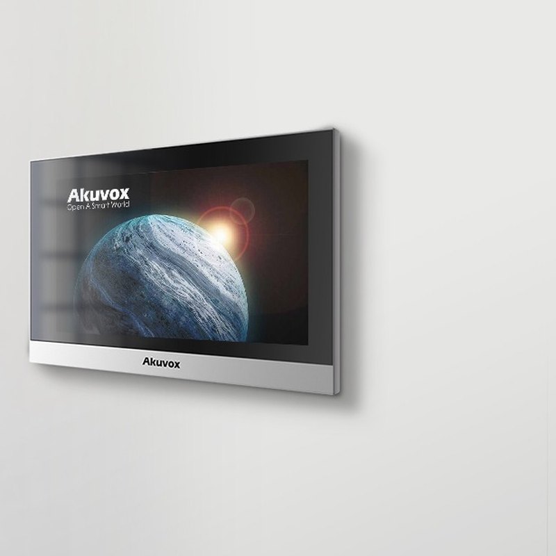 Akuvox C313W-2 silver indoor monitor on a wall