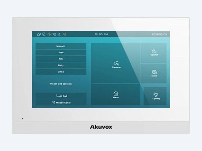 Akuvox C313W-2 white indoor monitor front view