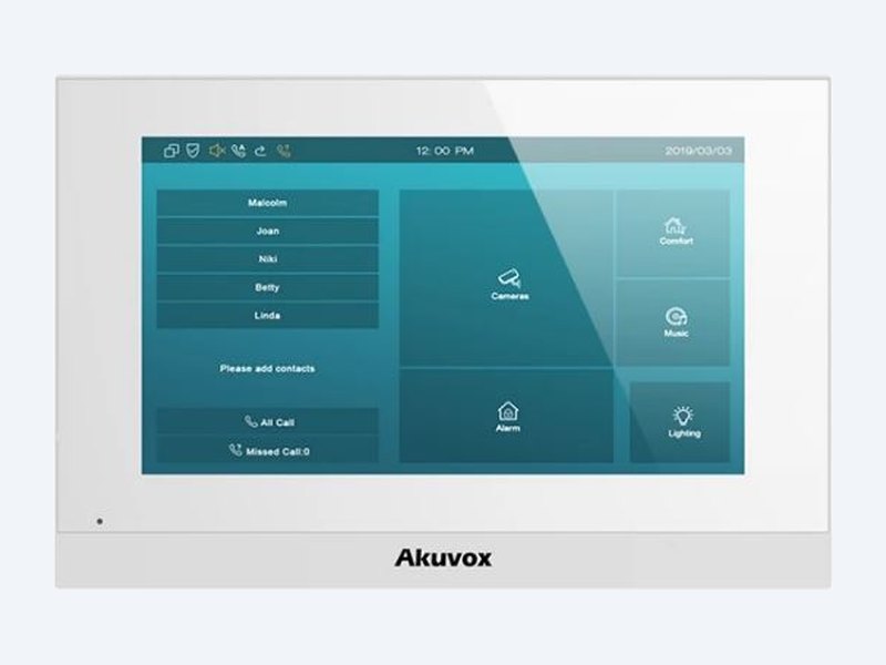 Front of the Akuvox C313W white indoor monitor