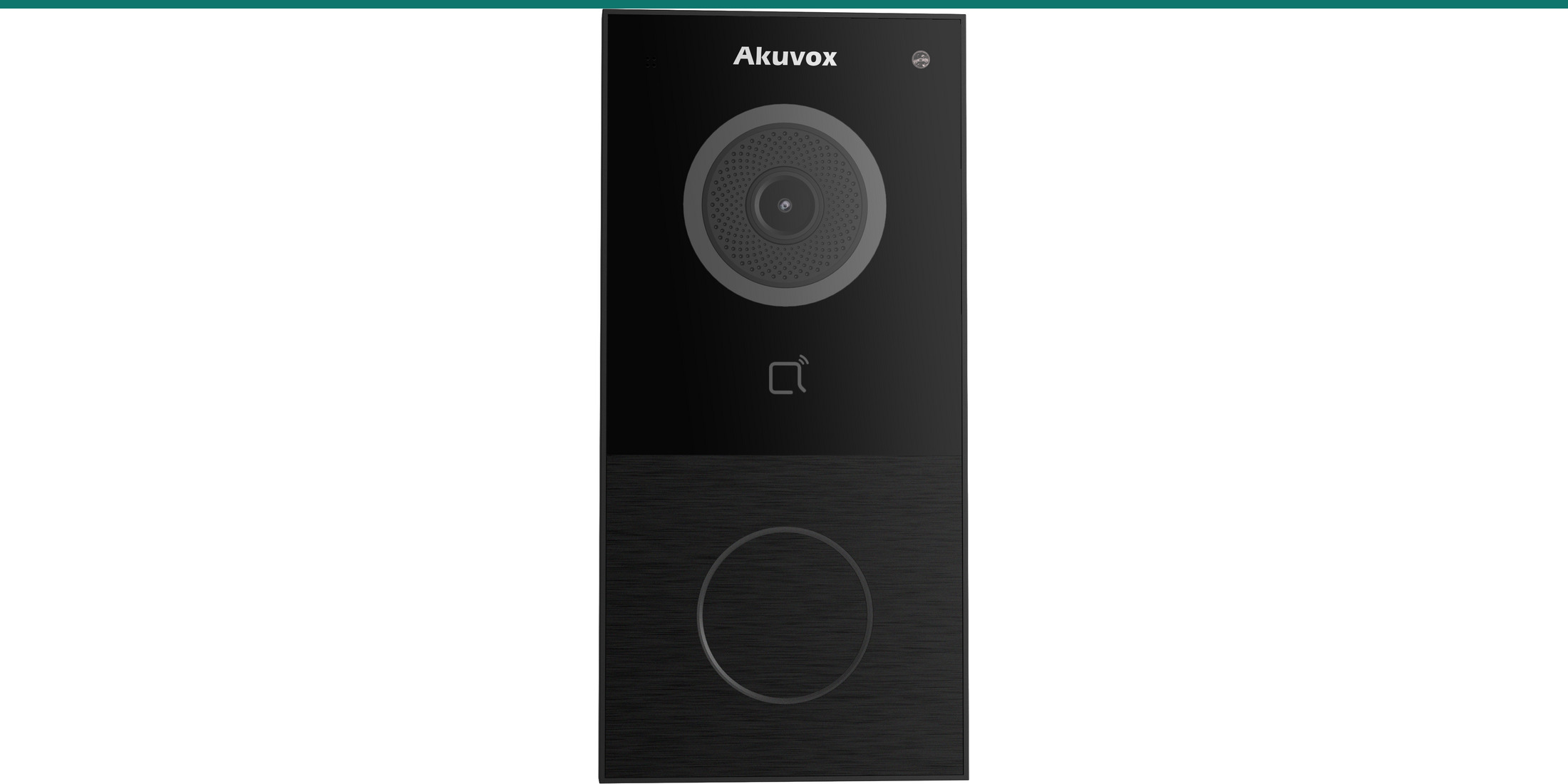 Akuvox E12S black SIP video doorbell — editorial hero
