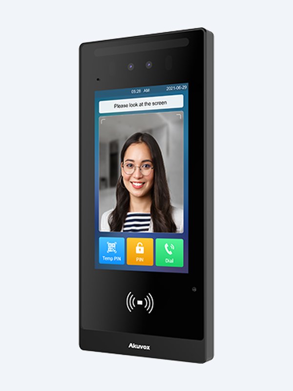 Akuvox E18C door phone — three-quarter view