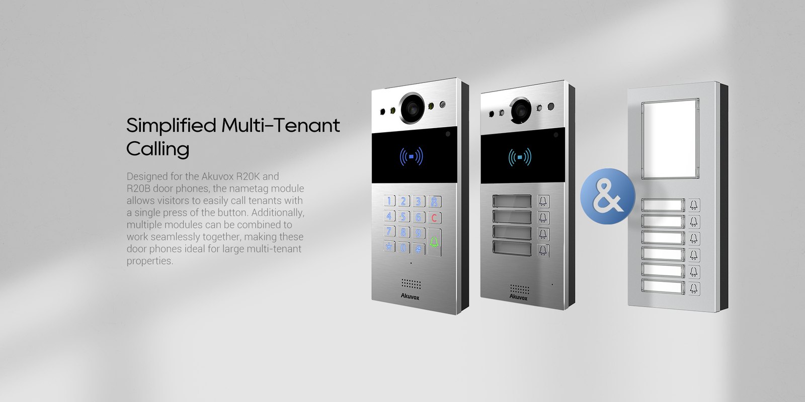 Akuvox R20K and R20B door phones with the MD06 nametag module