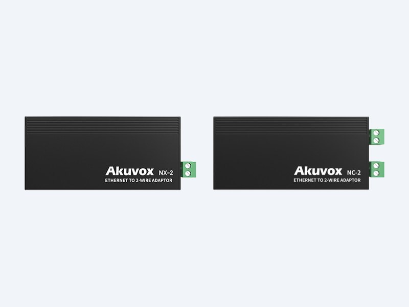 Akuvox NX-2 and NC-2 adaptors side by side