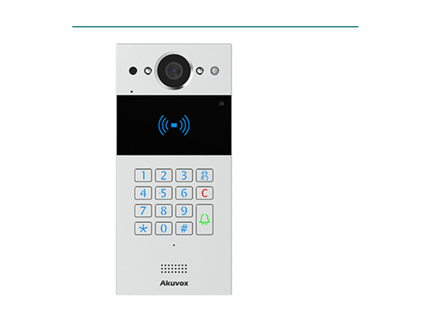 Akuvox R20K silver SIP intercom with keypad and RF card reader