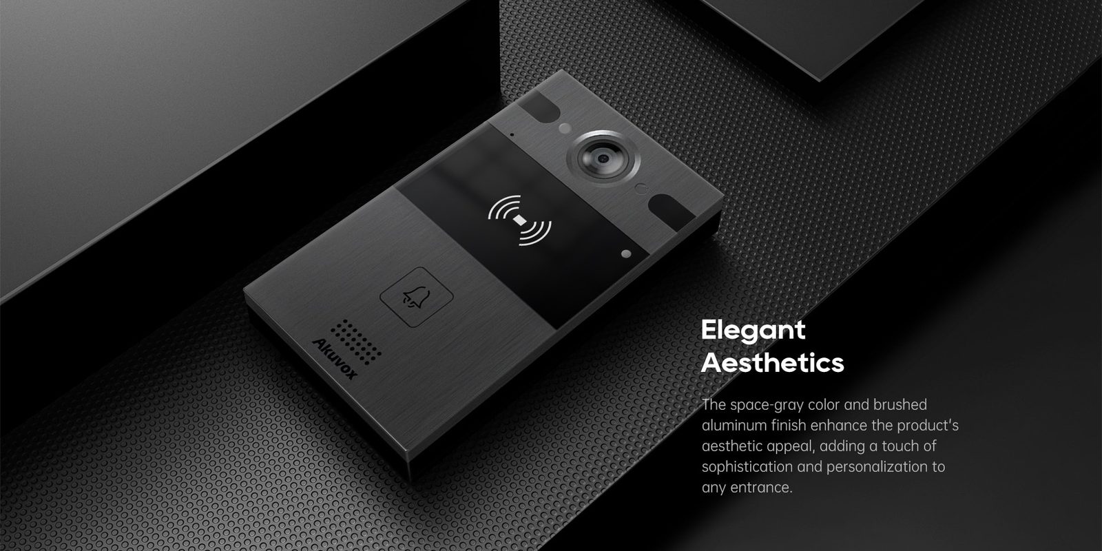 Akuvox R25A black door phone in brushed space grey aluminium