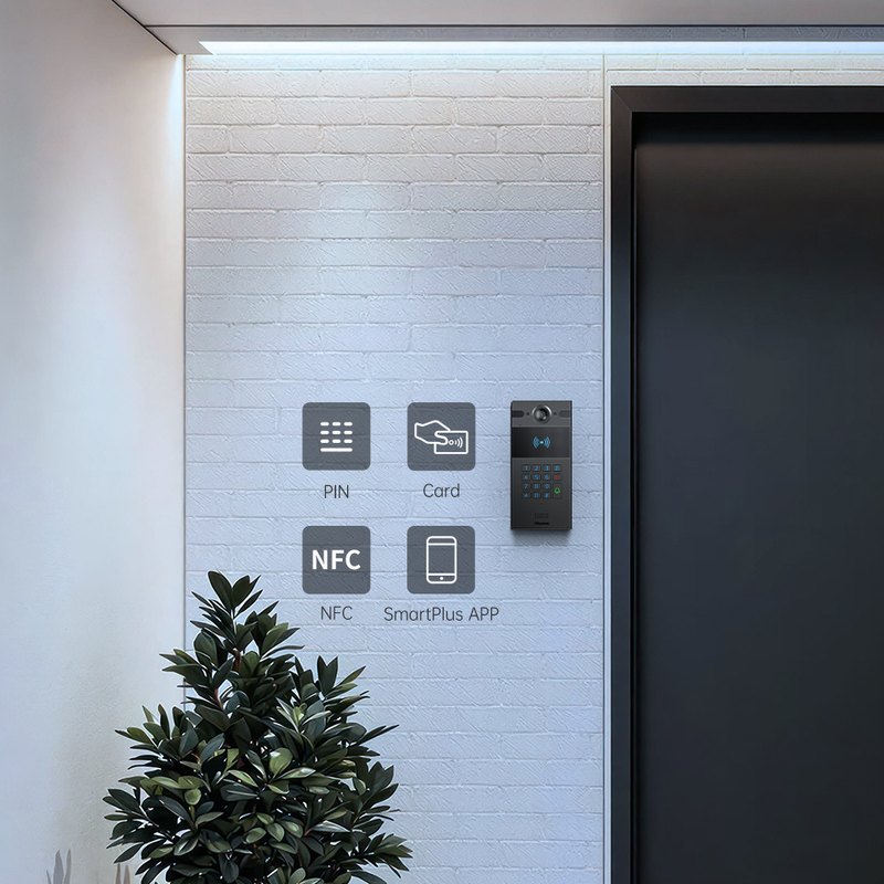 Akuvox R25K access options — PIN, card, NFC and SmartPlus app